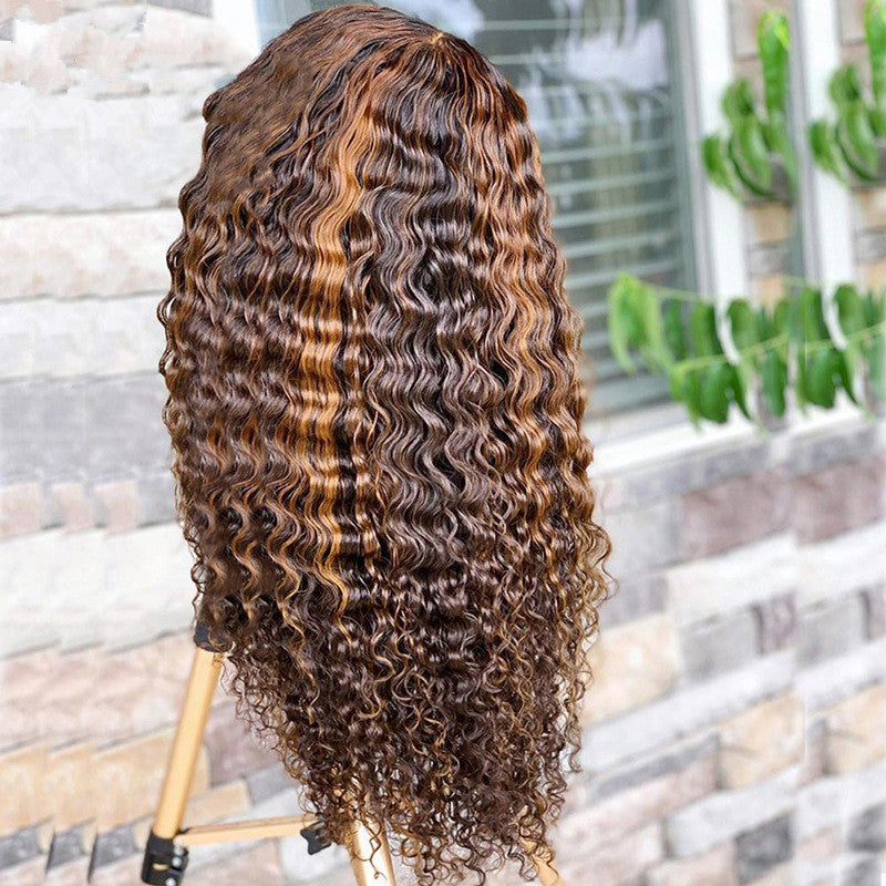Highlight Color Straight Headband Human Hair Wig